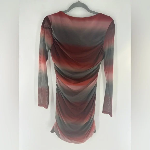 Pretty Garbage Mini Ruched Red Black Dress - Picture 5 of 8